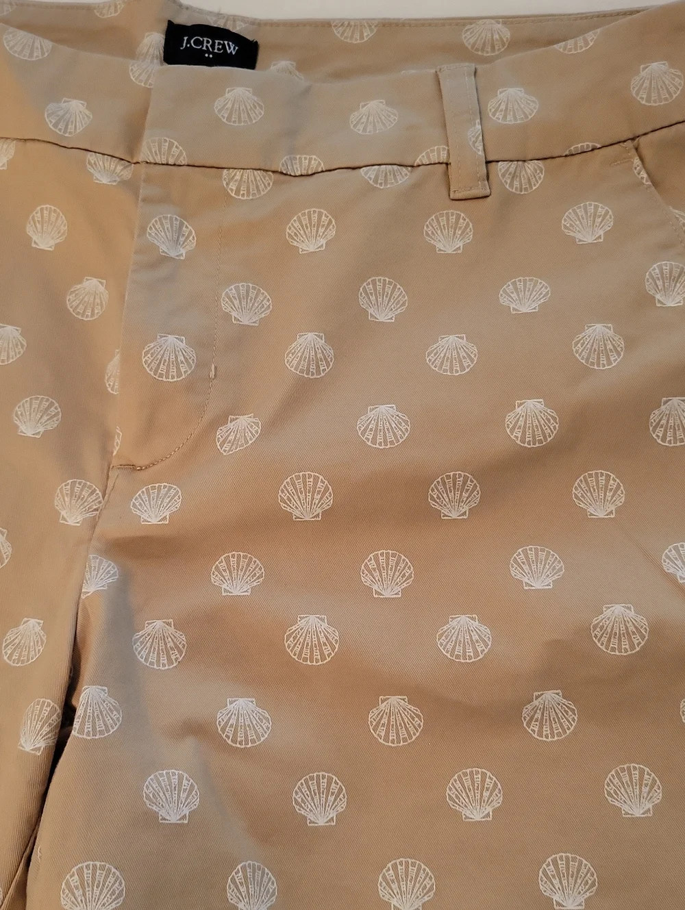 J. Crew Beige Shell-Print Flat Front Shorts